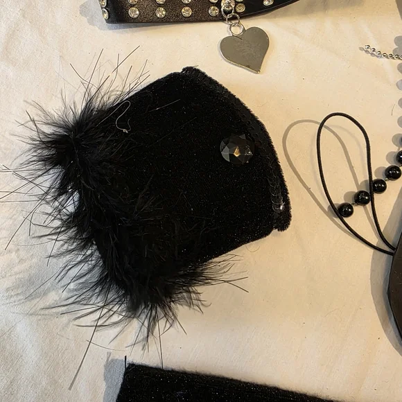 Sexy Kitty Black Cat Vixen Costume Accessory Set 8 Pieces EUC - Picture 6 of 8